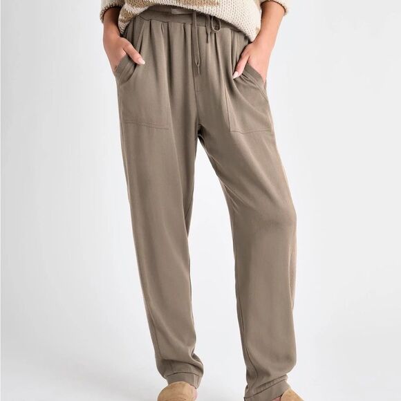 Splendid Women's Small Pull On Elastic Waistband Drawstring Pants in Olive Brown - Picture 7 of 13